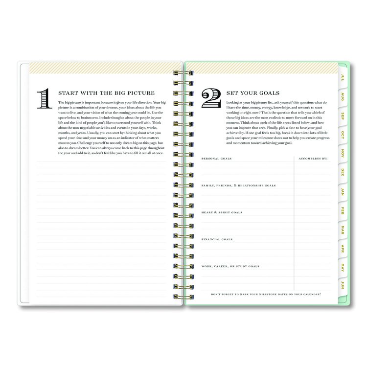 Day Designer "Secret Garden Mint" Academic Year Weekly/Monthly Notes Planner, 8 x 5, 12-Month (July to June): 2025-2026