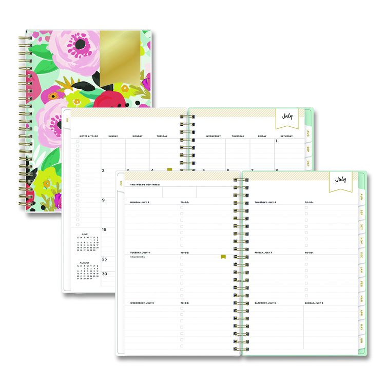 Day Designer "Secret Garden Mint" Academic Year Weekly/Monthly Notes Planner, 8 x 5, 12-Month (July to June): 2025-2026