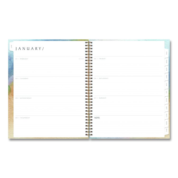 One Tree Planted Andreo Weekly/Monthly Planner, Abstract Artwork, 11" x 8.5", Blue/Sand/Green Cover, 12-Month (Jan-Dec): 2026