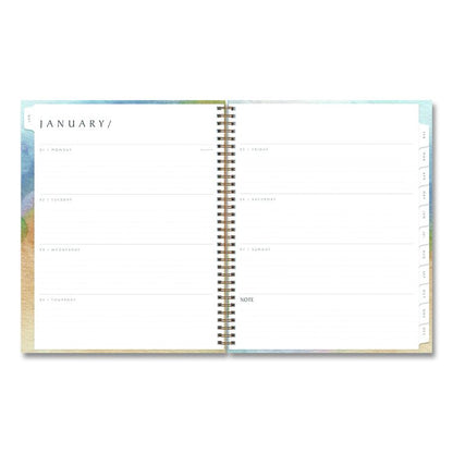 One Tree Planted Andreo Weekly/Monthly Planner, Abstract Artwork, 11" x 8.5", Blue/Sand/Green Cover, 12-Month (Jan-Dec): 2026