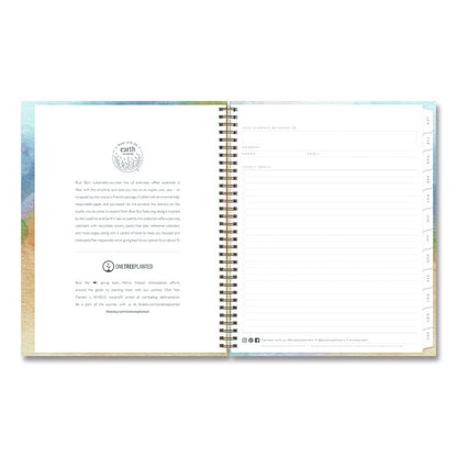 One Tree Planted Andreo Weekly/Monthly Planner, Abstract Artwork, 11" x 8.5", Blue/Sand/Green Cover, 12-Month (Jan-Dec): 2026