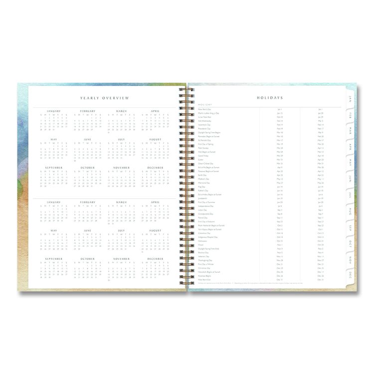 One Tree Planted Andreo Weekly/Monthly Planner, Abstract Artwork, 11" x 8.5", Blue/Sand/Green Cover, 12-Month (Jan-Dec): 2026