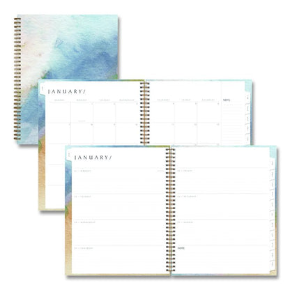One Tree Planted Andreo Weekly/Monthly Planner, Abstract Artwork, 11" x 8.5", Blue/Sand/Green Cover, 12-Month (Jan-Dec): 2026