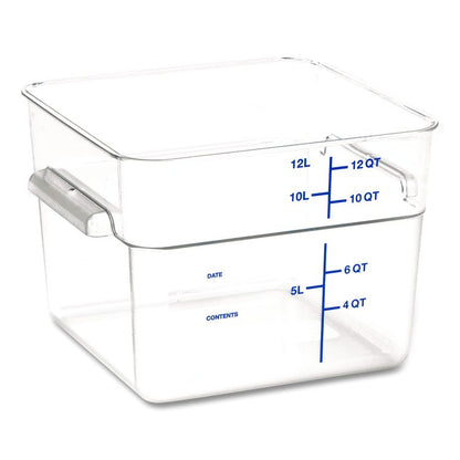 Squares Polycarbonate Food Storage Container, 12 qt, 11.13 x 11.13 x 8.25, Clear, Plastic