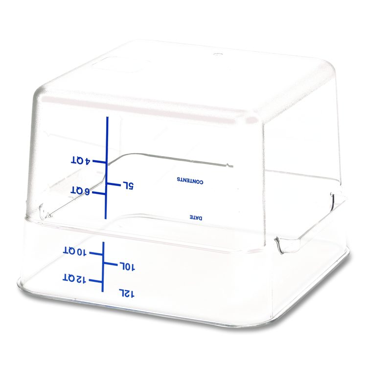 Squares Polycarbonate Food Storage Container, 12 qt, 11.13 x 11.13 x 8.25, Clear, Plastic