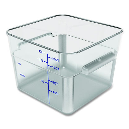 Squares Polycarbonate Food Storage Container, 12 qt, 11.13 x 11.13 x 8.25, Clear, Plastic