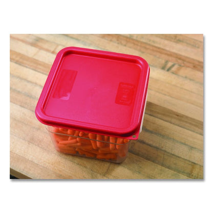 Squares Food Storage Container Lid, 9 x 9 x 0.63, Red, Plastic