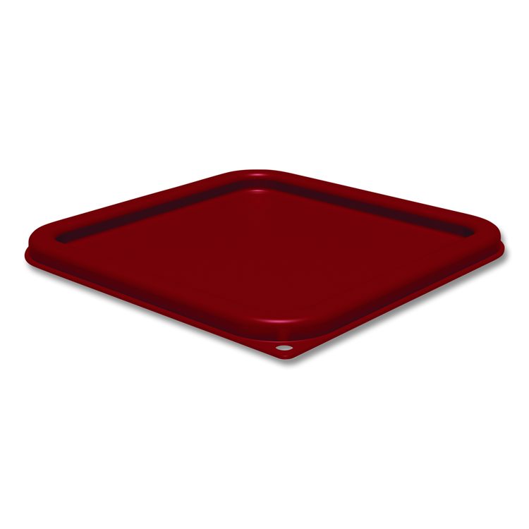 Squares Food Storage Container Lid, 9 x 9 x 0.63, Red, Plastic