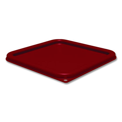 Squares Food Storage Container Lid, 9 x 9 x 0.63, Red, Plastic