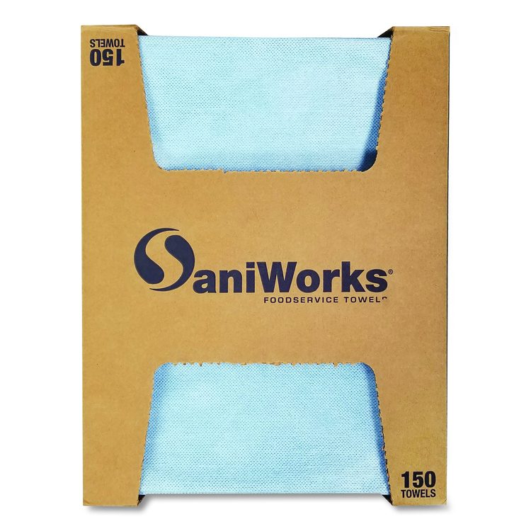 Deluxe Foodservice Wiper, 1-Ply, 13 x 21, Blue, 150/Carton