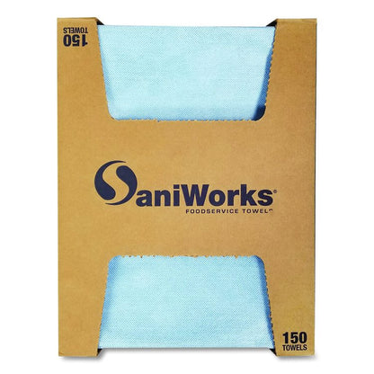 Deluxe Foodservice Wiper, 1-Ply, 13 x 21, Blue, 150/Carton