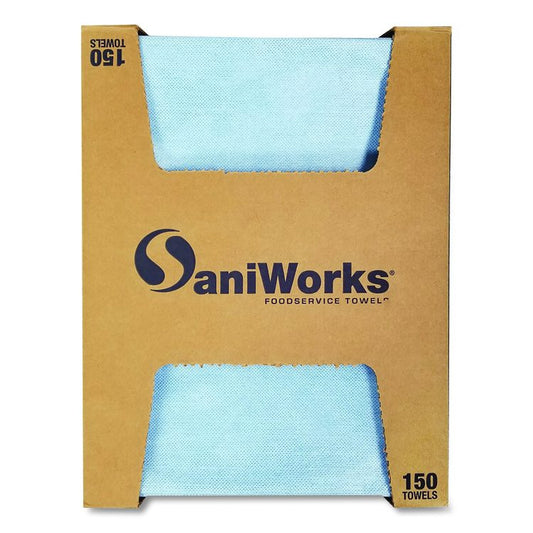 Deluxe Foodservice Wiper, 1-Ply, 13 x 21, Blue, 150/Carton