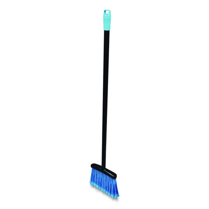 Lobby Dust Pan Broom, 36.86" Length, Black/Blue, 12/Carton