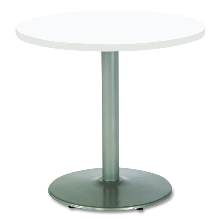 Pedestal Table with Four Navy Kool Series Chairs, Round, 36" Dia x 29h, Designer White