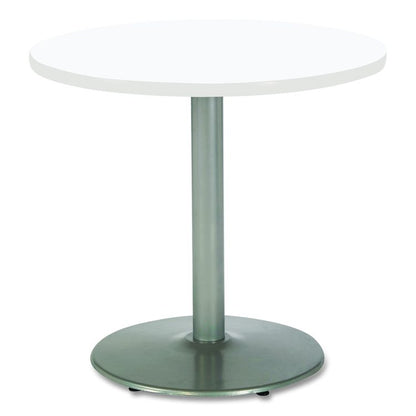 Pedestal Table with Four Navy Kool Series Chairs, Round, 36" Dia x 29h, Designer White
