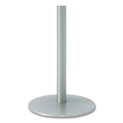 Pedestal Bistro Table with Four Yellow Kool Series Barstools, Round, 36"Dia x 41h, Designer White
