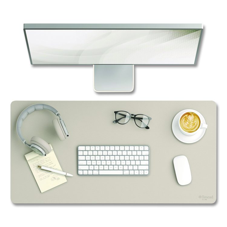 Vegan Leather Desk Pads, 31.5" x 15.7", Sandstone