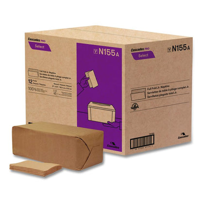 Select Full Fold II Napkins, 1-Ply, 12 x 8.5, White, 800/Pack, 12 Packs/Carton