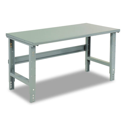 Standard Duty Steel Top Adjustable Height Workbench, 2,000 lbs, 60 x 30 x 30.88 to 36.88, Gray