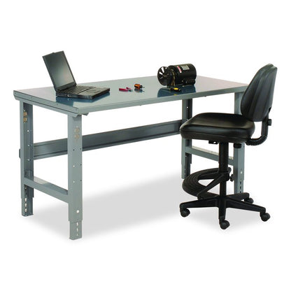 Standard Duty Steel Top Adjustable Height Workbench, 2,000 lbs, 72 x 30 x 30.88 to 36.88, Gray