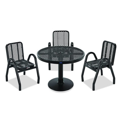 Outdoor Dining Set, Round, 36" dia x 29"h, Black Top, Black Base/Legs