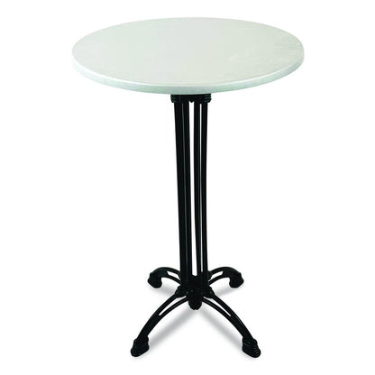 Topalit Tables, Round, 24" dia x 42"h, Silver Top, Black Aluminum Base/Legs