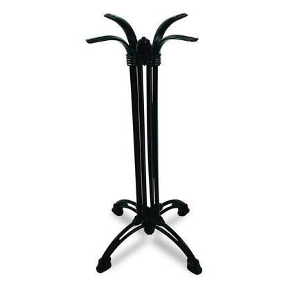 Topalit Tables, Round, 24" dia x 42"h, Teak Top, Black Aluminum Base/Legs