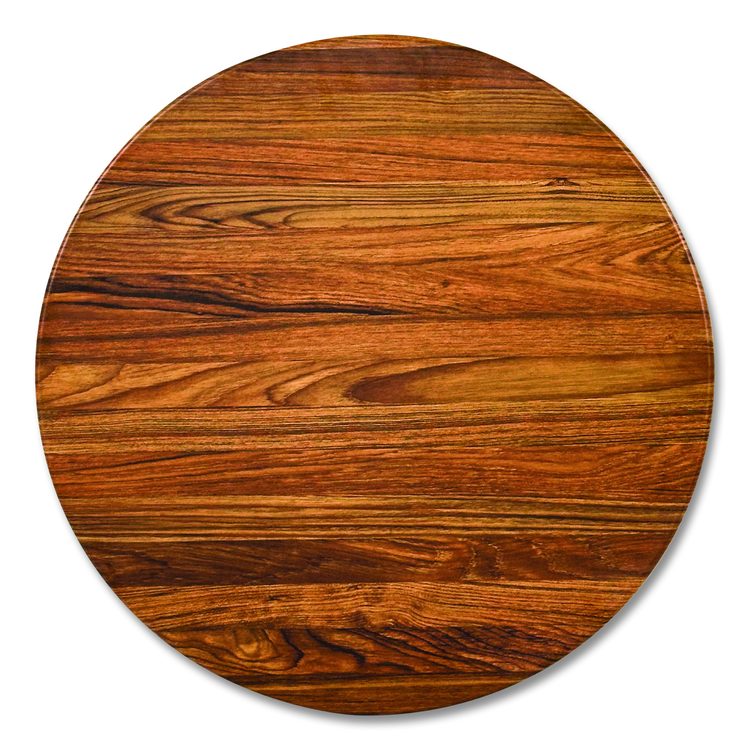 Topalit Tables, Round, 24" dia x 42"h, Teak Top, Black Aluminum Base/Legs
