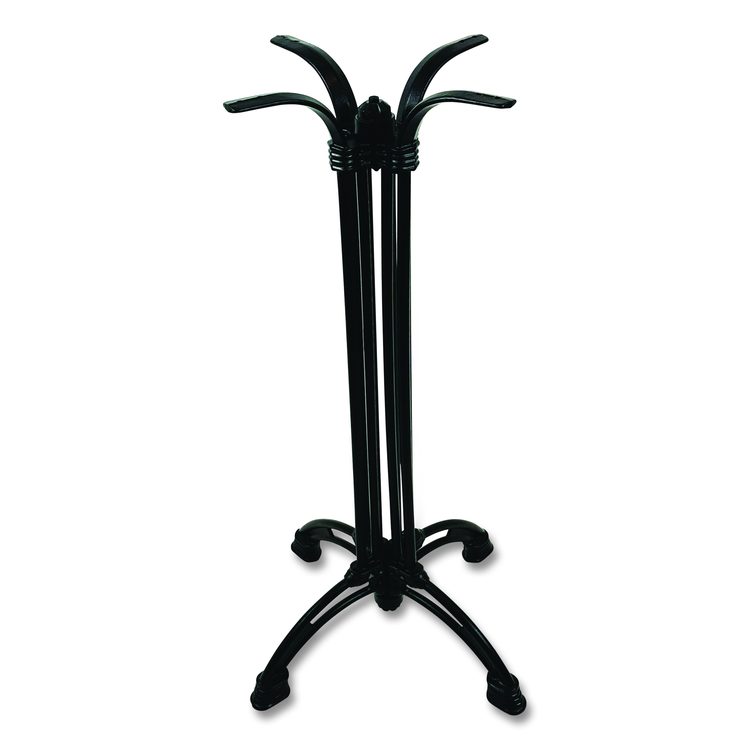 Topalit Tables, Square, 32 x 32 x 42, Brushed Silver Top, Black Aluminum Base/Legs