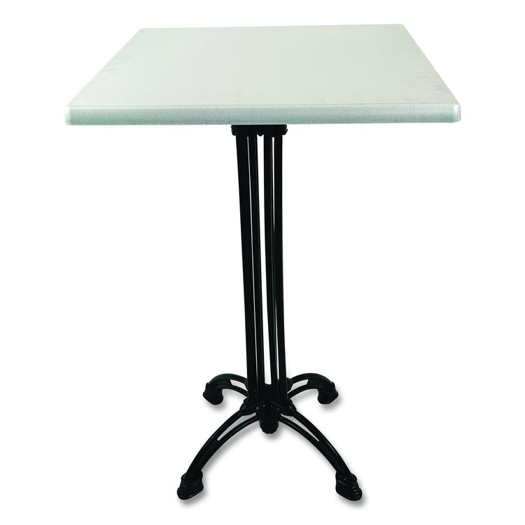 Topalit Tables, Square, 32 x 32 x 42, Brushed Silver Top, Black Aluminum Base/Legs