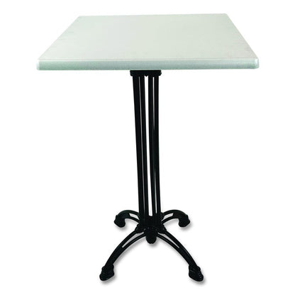 Topalit Tables, Square, 32 x 32 x 42, Brushed Silver Top, Black Aluminum Base/Legs