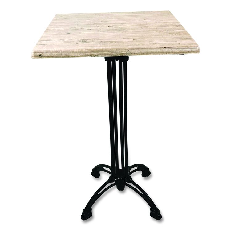 Topalit Tables, Square, 32 x 32 x 42, Washington Pine Top, Black Aluminum Base/Legs