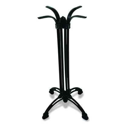Topalit Tables, Round, 24" dia x 44"h, Brushed Silver Top, Black Iron Base/Legs