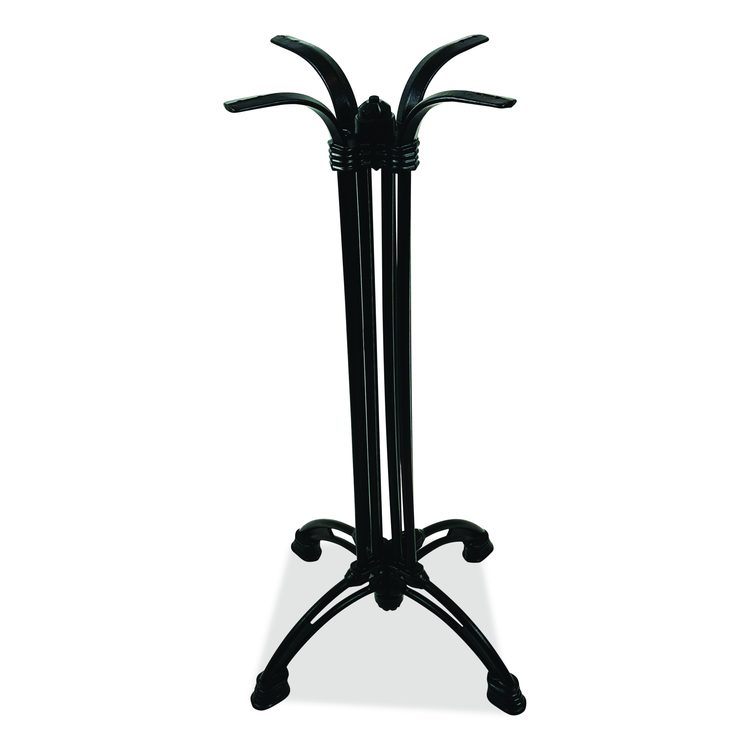 Topalit Tables, Round, 24" dia x 44"h, Teak Top, Black Iron Base/Legs