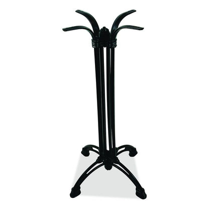 Topalit Tables, Round, 24" dia x 44"h, Teak Top, Black Iron Base/Legs