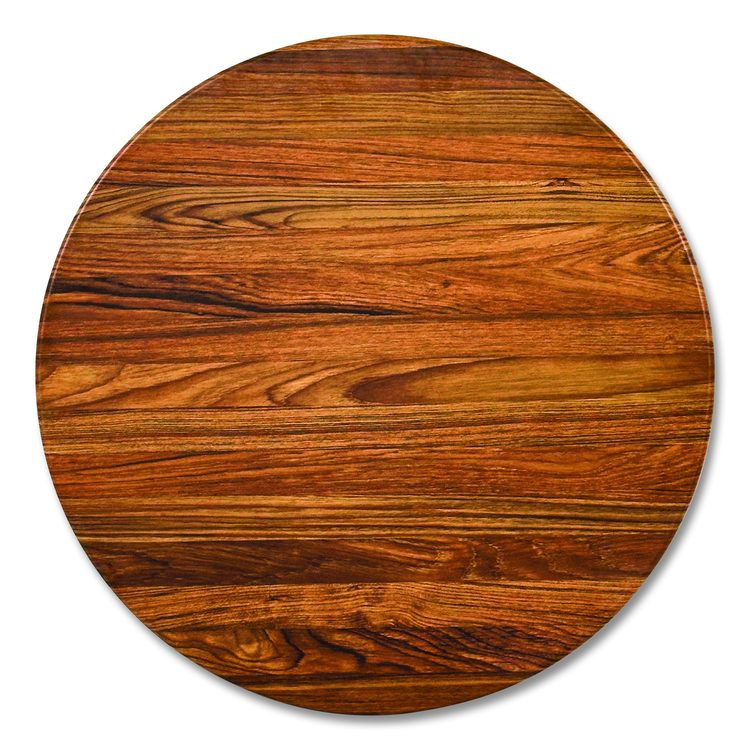 Topalit Tables, Round, 24" dia x 44"h, Teak Top, Black Iron Base/Legs