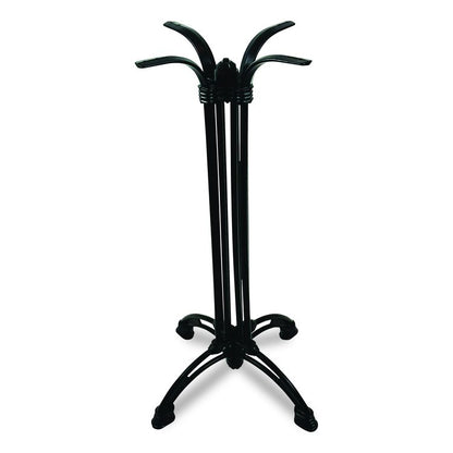 Topalit Tables, Square, 32 x 32 x 44, Brushed Silver Top, Black Iron Base/Legs