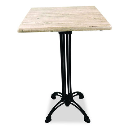 Topalit Tables, Square, 32 x 32 x 44, Washington Pine Top, Black Iron Base/Legs