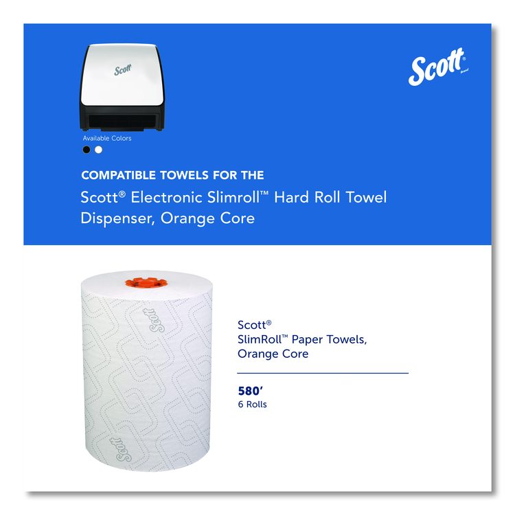 Slimroll Electronic Towel Dispenser, 12.35 x 7.25 x 11.8, White/Black