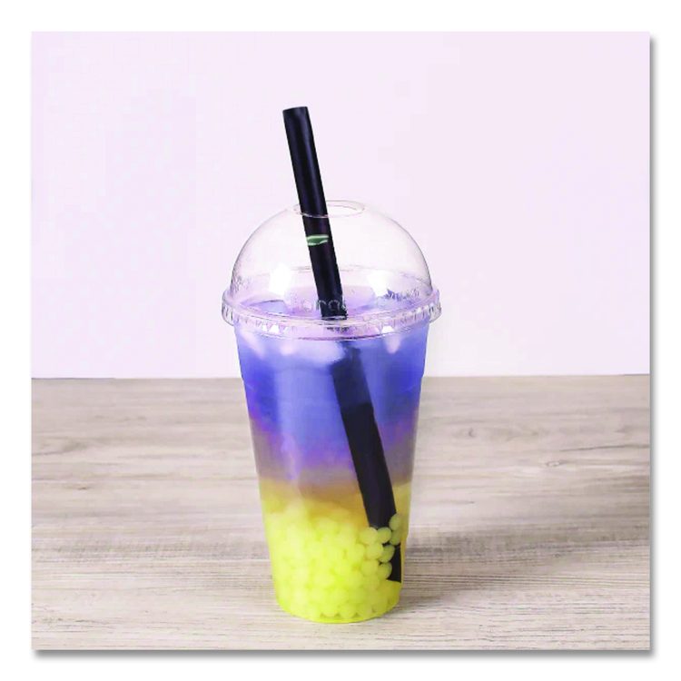 Boba Straws, 9", Plastic, Black, 1,600/Carton