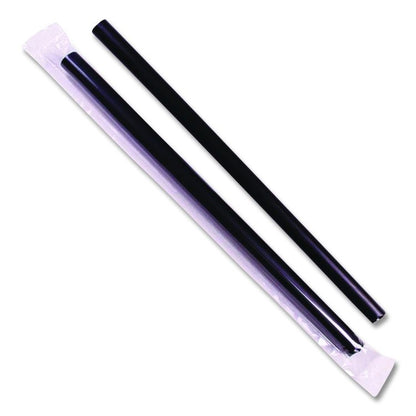 Boba Straws, 9", Plastic, Black, 1,600/Carton