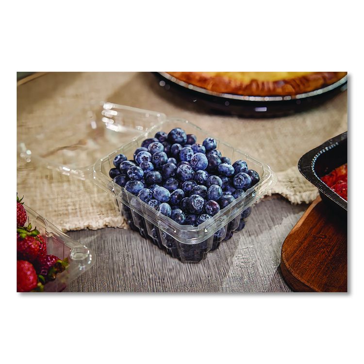 Blueberry Modular Clamshell, 32 oz, 7.25 x 7.5 x 3.06, Clear, Plastic, 180/Carton