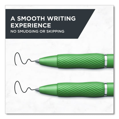 S-Gel Fashion Barrel Gel Pen, Retractable, Medium 0.7 mm, Black Ink, Green Barrel, 4/Pack