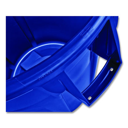 Vented Round Brute Container, 32 gal, Plastic, Blue