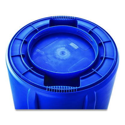 Brute Container, 10 gal, Plastic, Blue