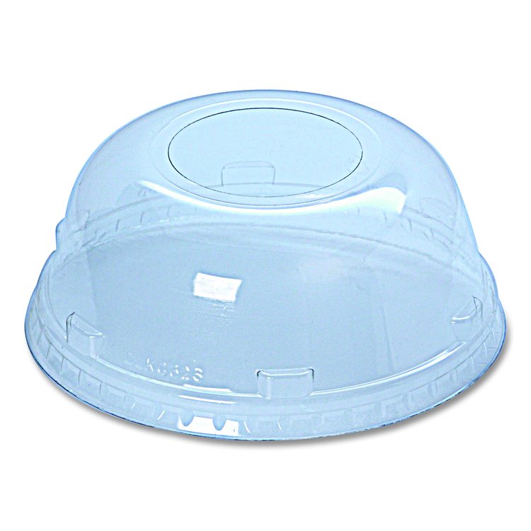 Kal-Clear/Nexclear Drink Cup Lids, Squat Dome Lid with 1.75" Hole, Fits 32 oz Cold Cups, Plastic, Clear, 500/Carton