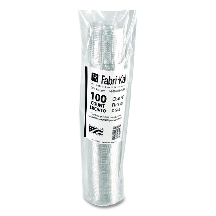 Kal-Clear/Nexclear Drink Cup Lids, X-Style Straw Slot/Flavor Buttons, Fits 9 oz to 10 oz Cold Cups, Plastic, Clear, 2,500/CT