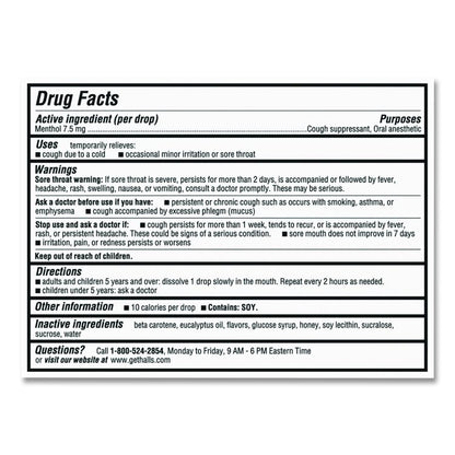 Triple Action Cough Drops, Honey-Lemon, 30/Bag, 12 Bags/Box