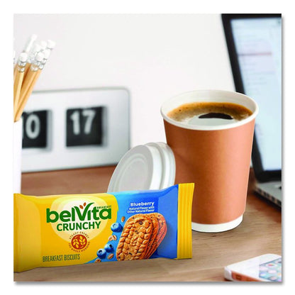 belVita Breakfast Biscuits, 1.76 oz Pack, Blueberry, 8 Packs/Box, 8 Boxes/Carton