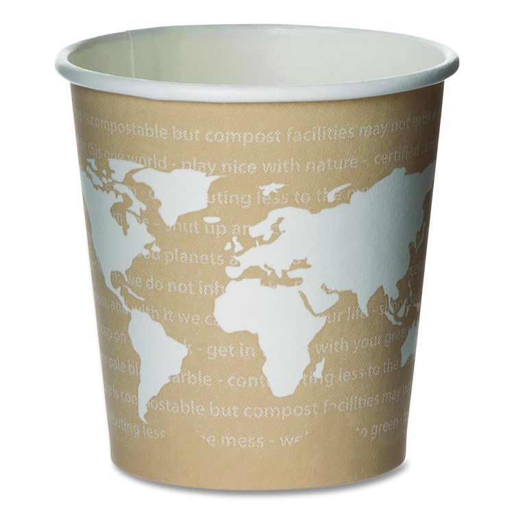 WorldArt Hot Cups, 4 oz, Paper, Tan, 1,000/Carton